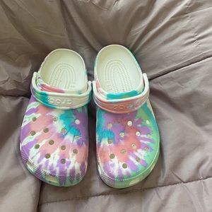 Tie dye crocs